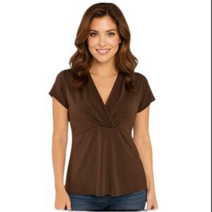 Ann Taylor Brown top, M